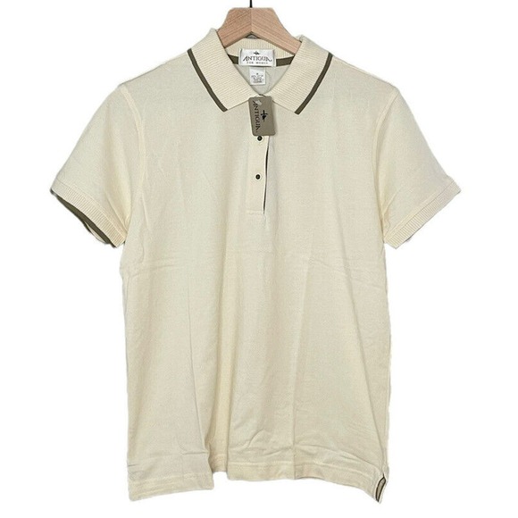 NWT Women's Antigua CREME OLIVE GREEN Collared Golf Shirt Size M 100% Cotton - Picture 1 of 7